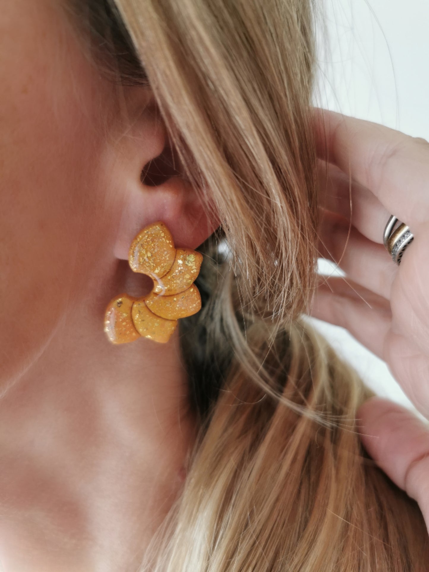 Boucle d'oreille Flora Orange
