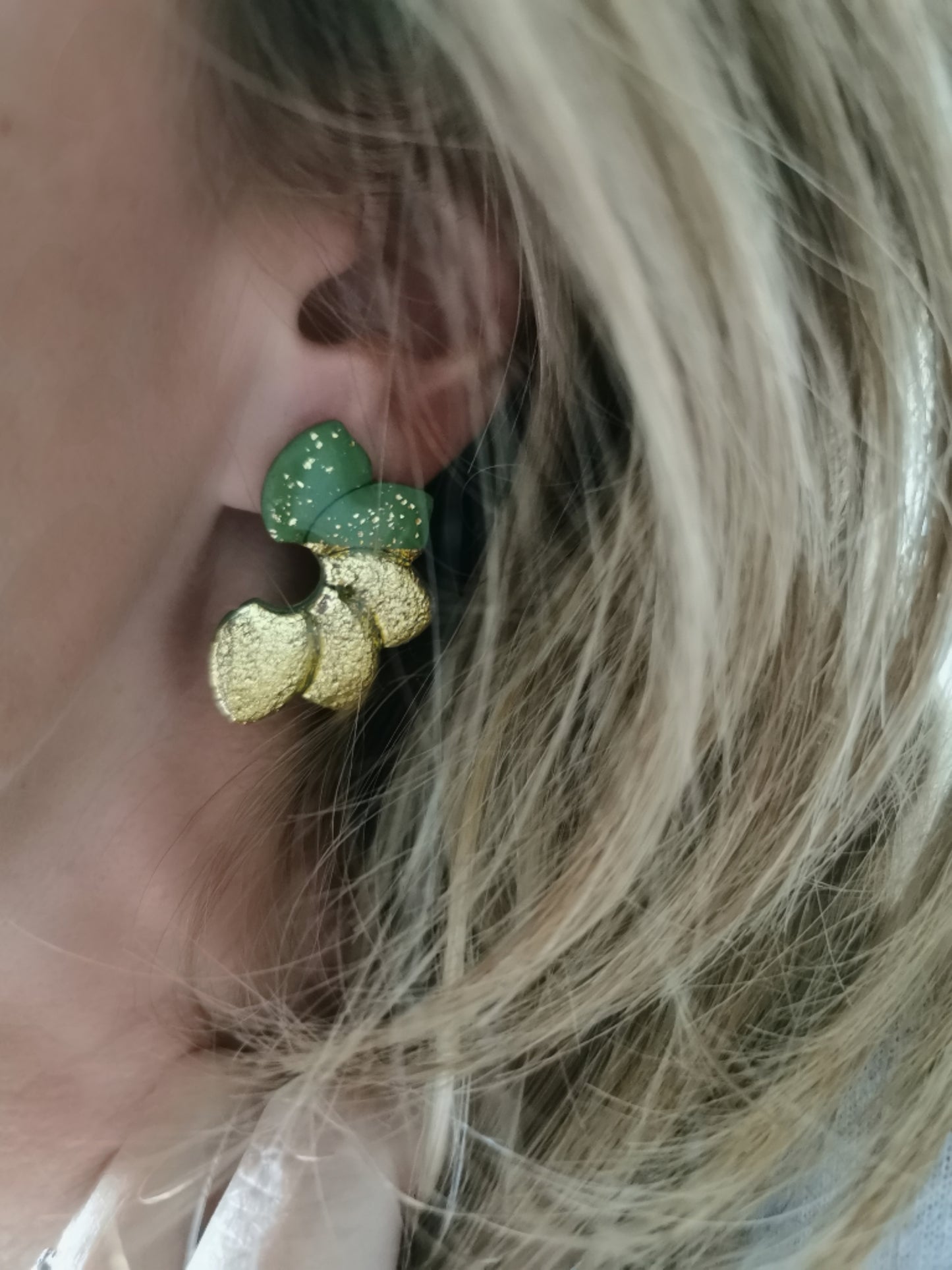 Boucle d'oreille Flora vert