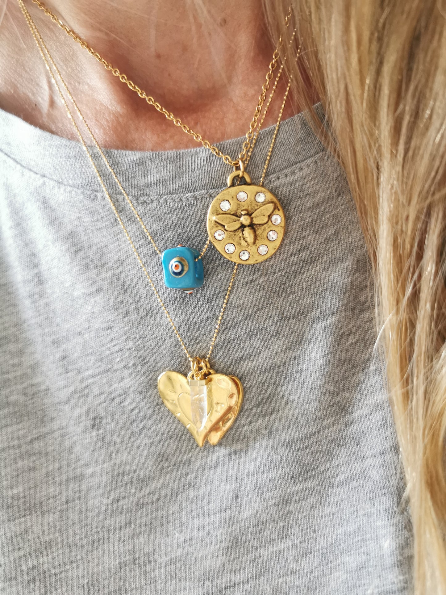 COLLIER MINI EYE JEUNE