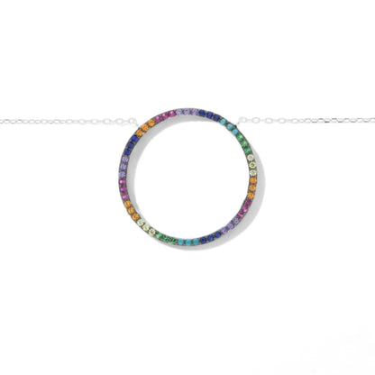 COLLIER CERCLE ZIRCONIUMS MULTI COULEURS