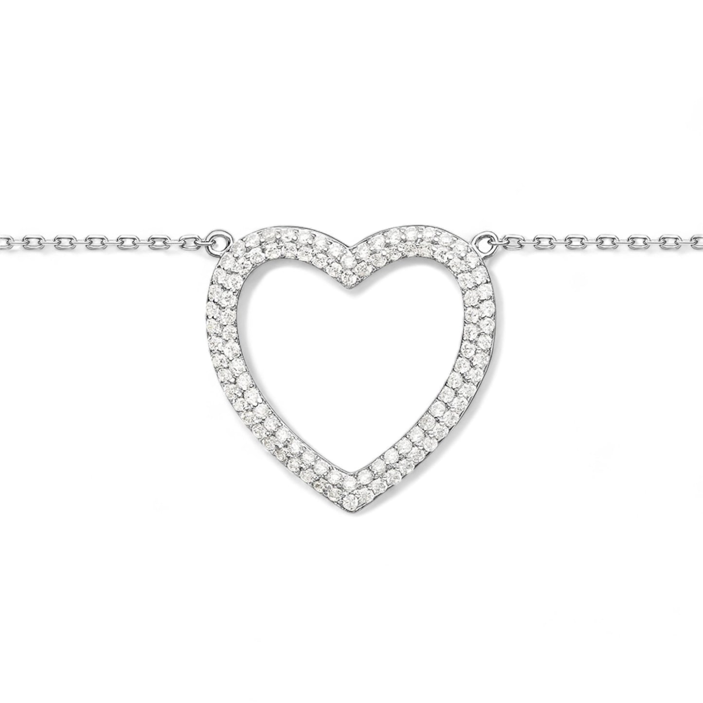 COLLIER COEUR ET ZIRCONIUM BLANC