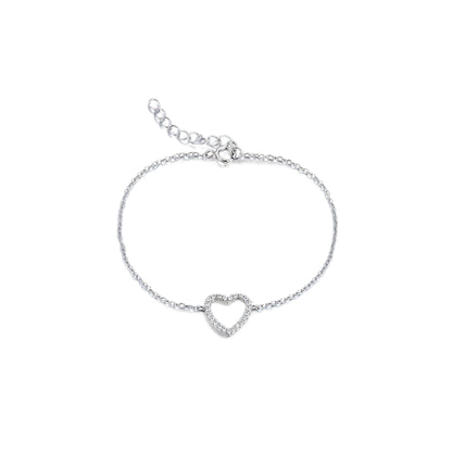 BRACELET CHAÎNE AVEC COEUR ZIRCONIUM