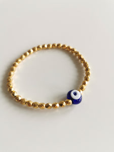 Bracelet crystal Eye Gold blue