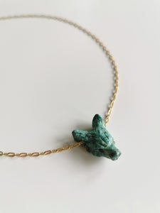 Collier mini Loup African Turquoise