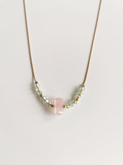 COLLIER COTY (14k GF QUARTZ ROSE)