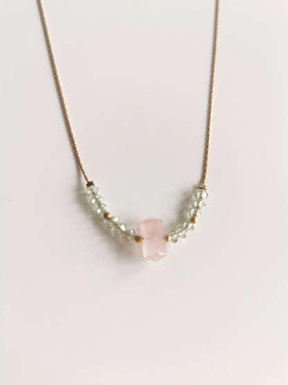 COLLIER COTY (14k GF QUARTZ ROSE)