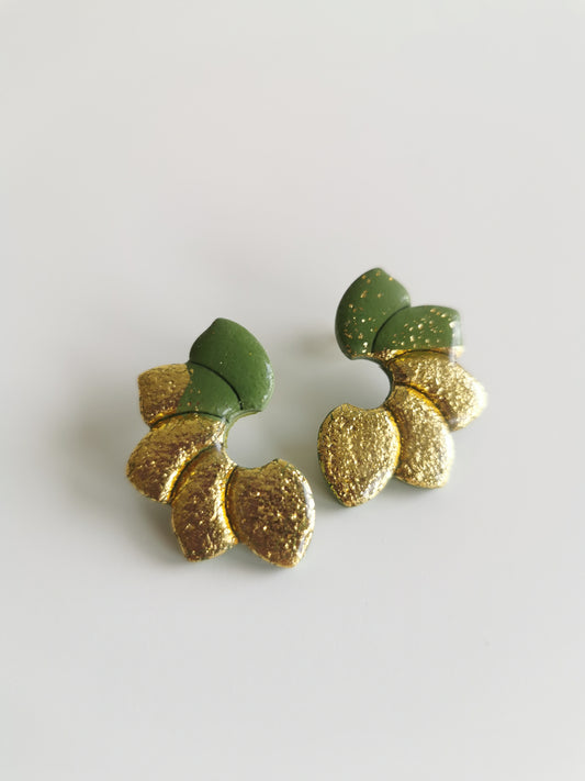 Boucle d'oreille Flora vert