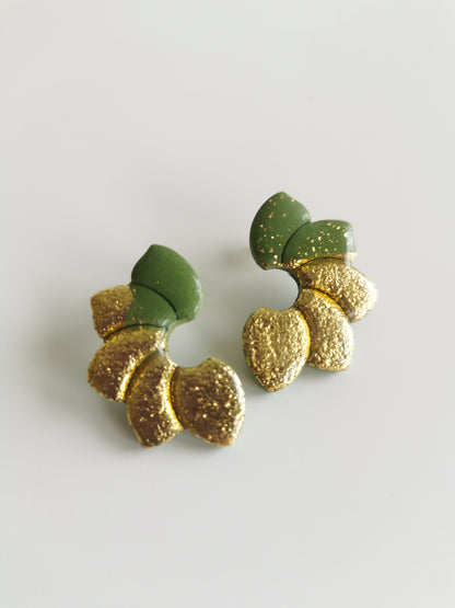 Boucle d'oreille Flora vert
