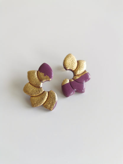 Boucle d'oreille Flora violet