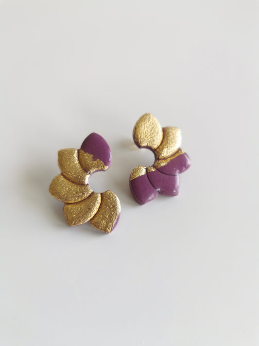 Boucle d'oreille Flora violet