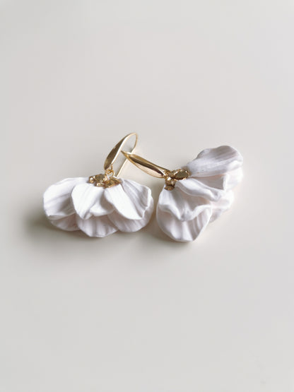Boucle d'oreille Émilie blanche