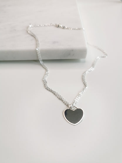 COLLIER TRIPLER CHAÎNE ET COEUR