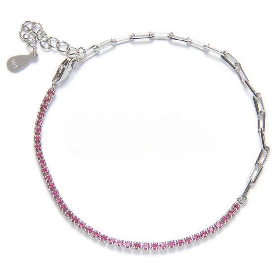 BRACELET CHAÎNE ZIRCONIUM FUCHSIA