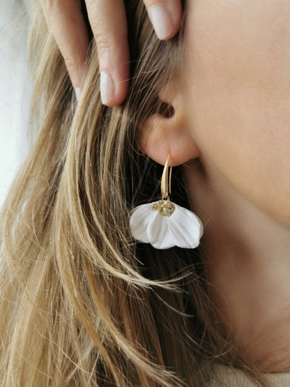 Boucle d'oreille Émilie blanche