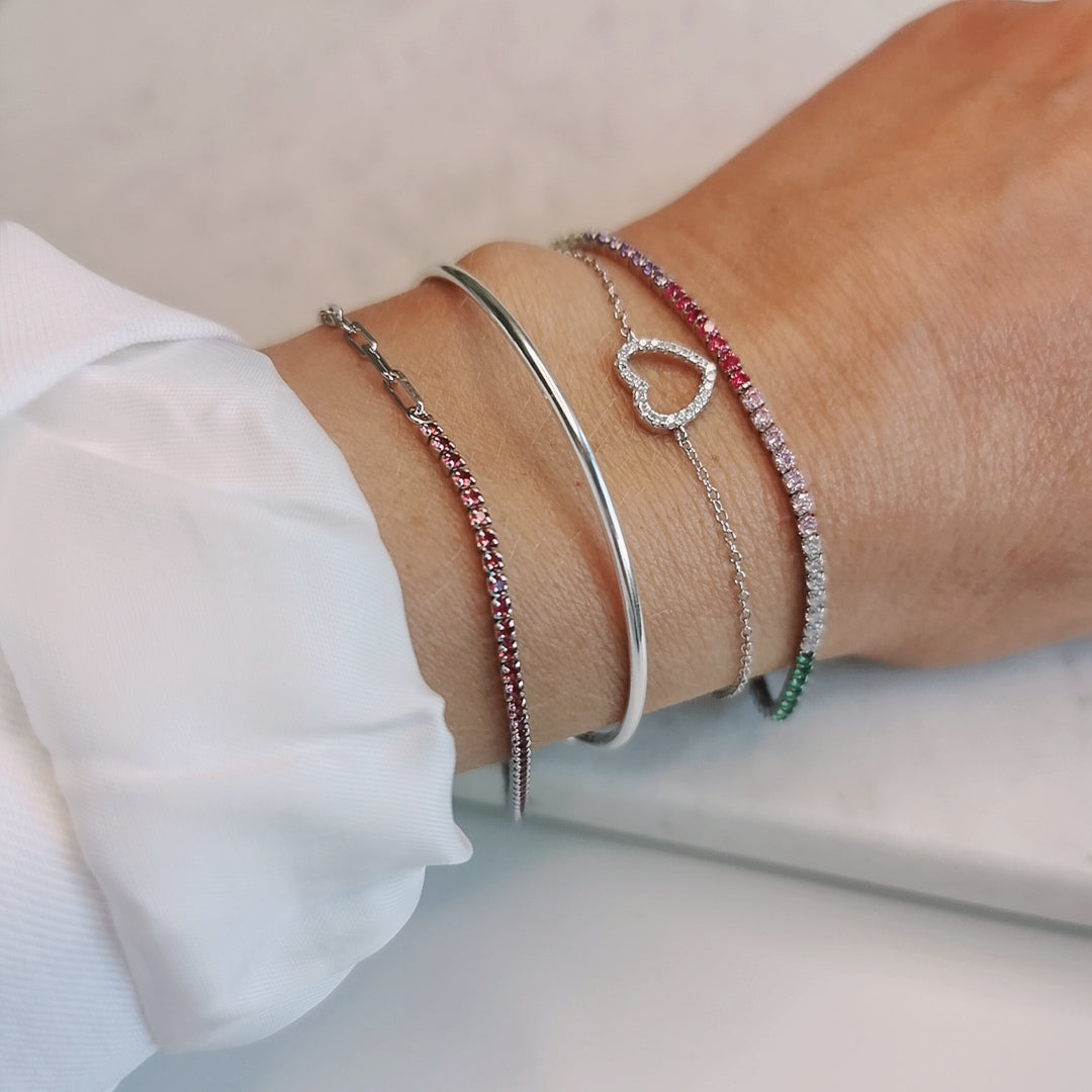 BRACELET CHAÎNE AVEC COEUR ZIRCONIUM