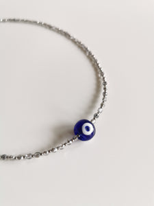 Silver Eye Crystal Necklace