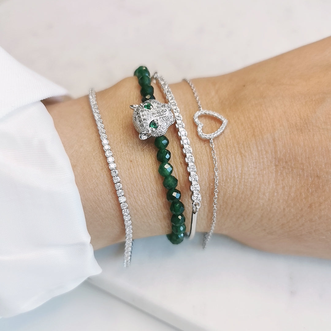 BRACELET CHAÎNE AVEC COEUR ZIRCONIUM