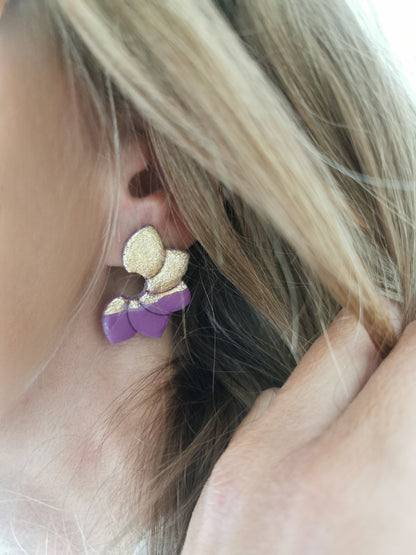 Boucle d'oreille Flora violet