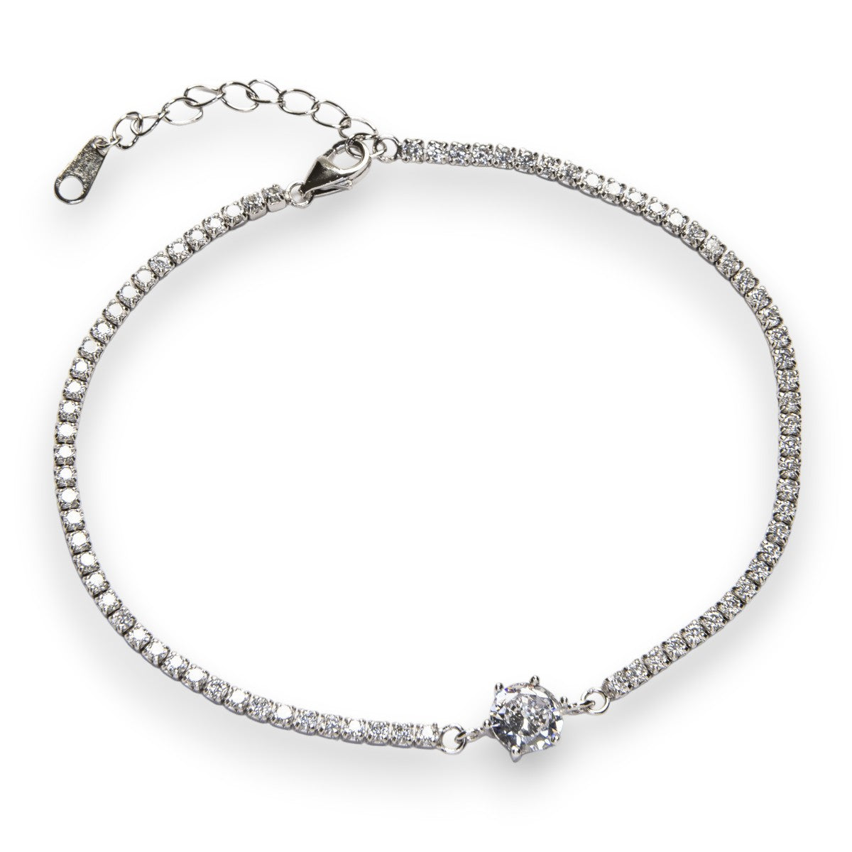 BRACELET ÉCLAT(2mm) ET PETIT ZIRCONIUM CENTRAL